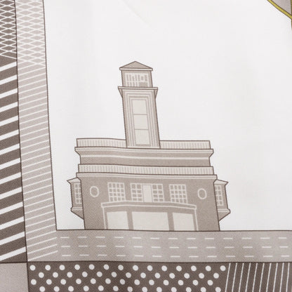 Hermès Carré 90 "CHEVAL DE COURSES" Silk handkerchief in Gray