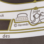 Hermès Carré 90 "CHEVAL DE COURSES" Silk handkerchief in Gray