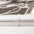 Hermès Carré 90 "CHEVAL DE COURSES" Silk handkerchief in Gray