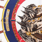 Hermès Carré 90 "CHEVAUX DE TRAIT" Silk handkerchief in Navy Blue
