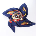Hermès Carré 90 "CHEVAUX DE TRAIT" Silk handkerchief in Navy Blue