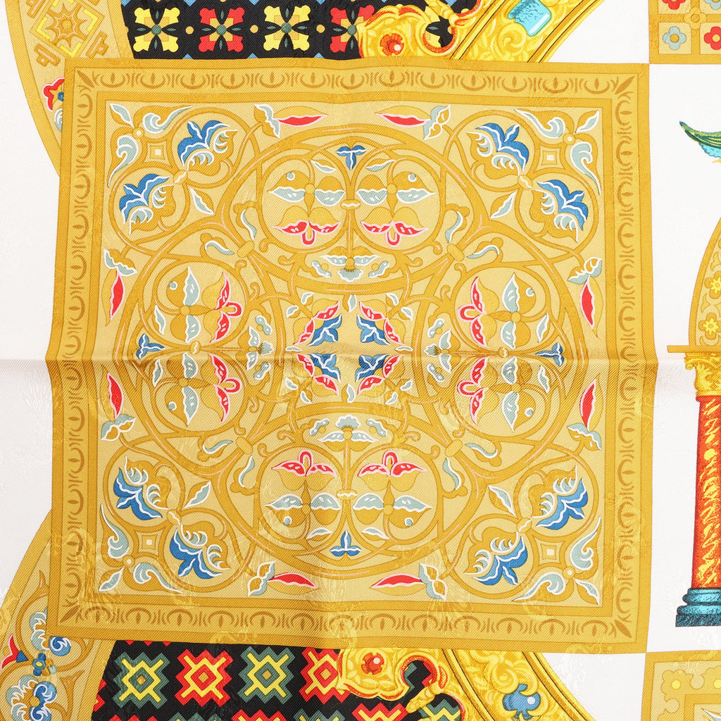 Hermès Carré 90 "CIELS BYZANTINS" Silk handkerchief in Black x Gold