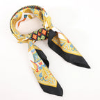 Hermès Carré 90 "CIELS BYZANTINS" Silk handkerchief in Black x Gold