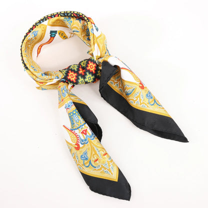 Hermès Carré 90 "CIELS BYZANTINS" Silk handkerchief in Black x Gold