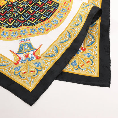Hermès Carré 90 "CIELS BYZANTINS" Silk handkerchief in Black x Gold