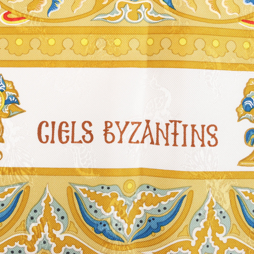 Hermès Carré 90 "CIELS BYZANTINS" Silk handkerchief in Black x Gold