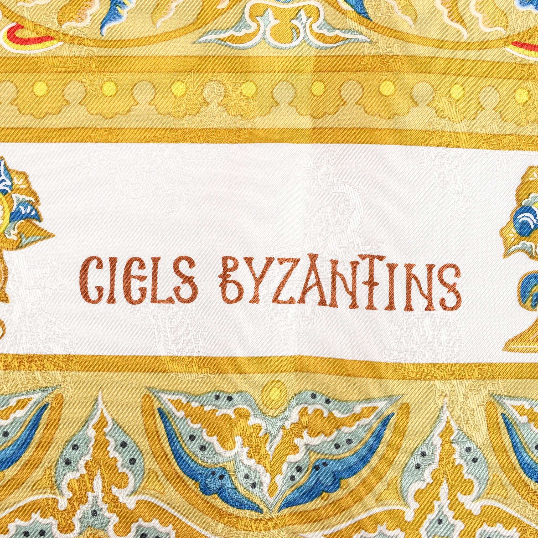 Hermès Carré 90 "CIELS BYZANTINS" Silk handkerchief in Black x Gold