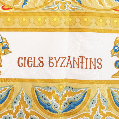Hermès Carré 90 "CIELS BYZANTINS" Silk handkerchief in Black x Gold