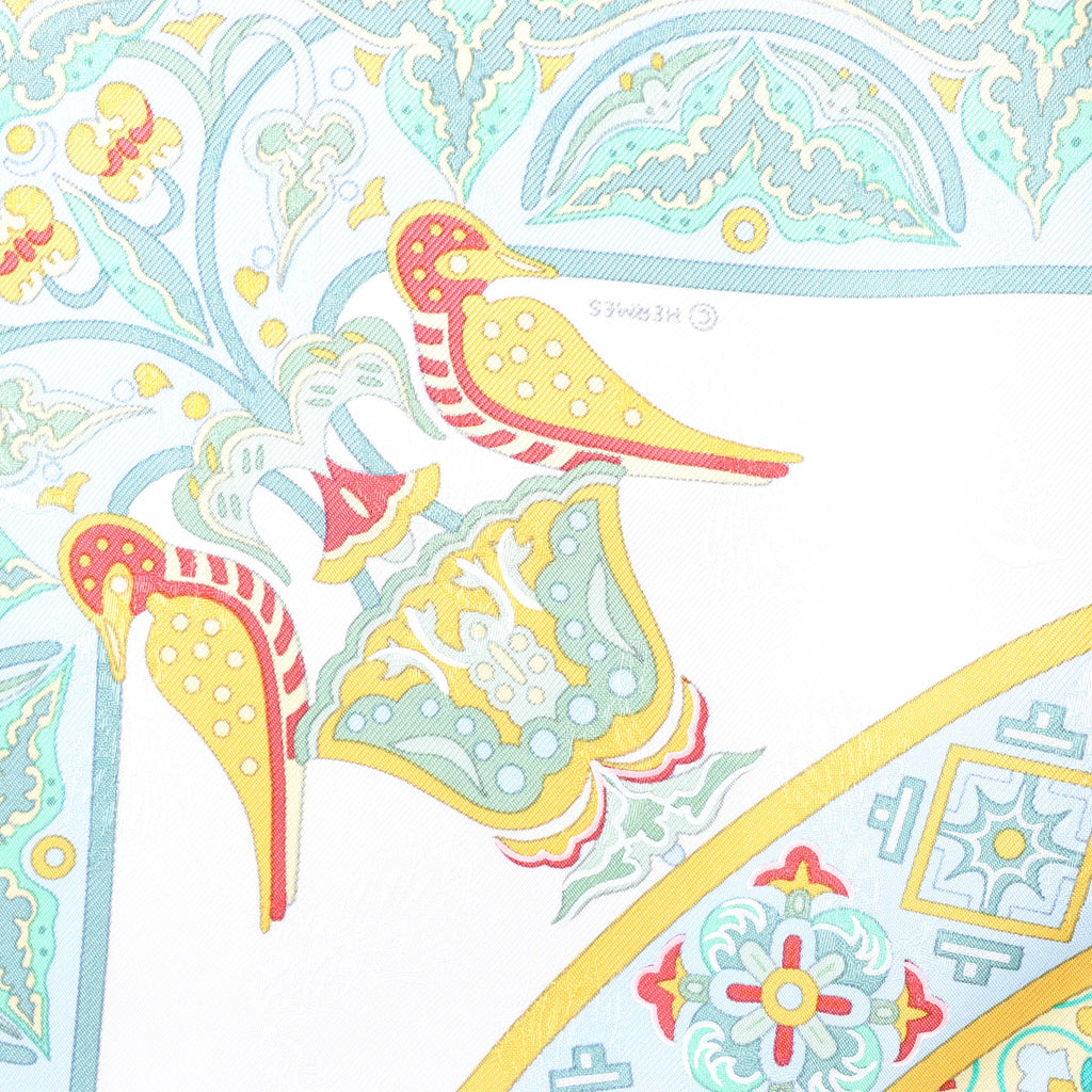 Hermès Carré 90 "CIELS BYZANTINS" Silk handkerchief in Yellow