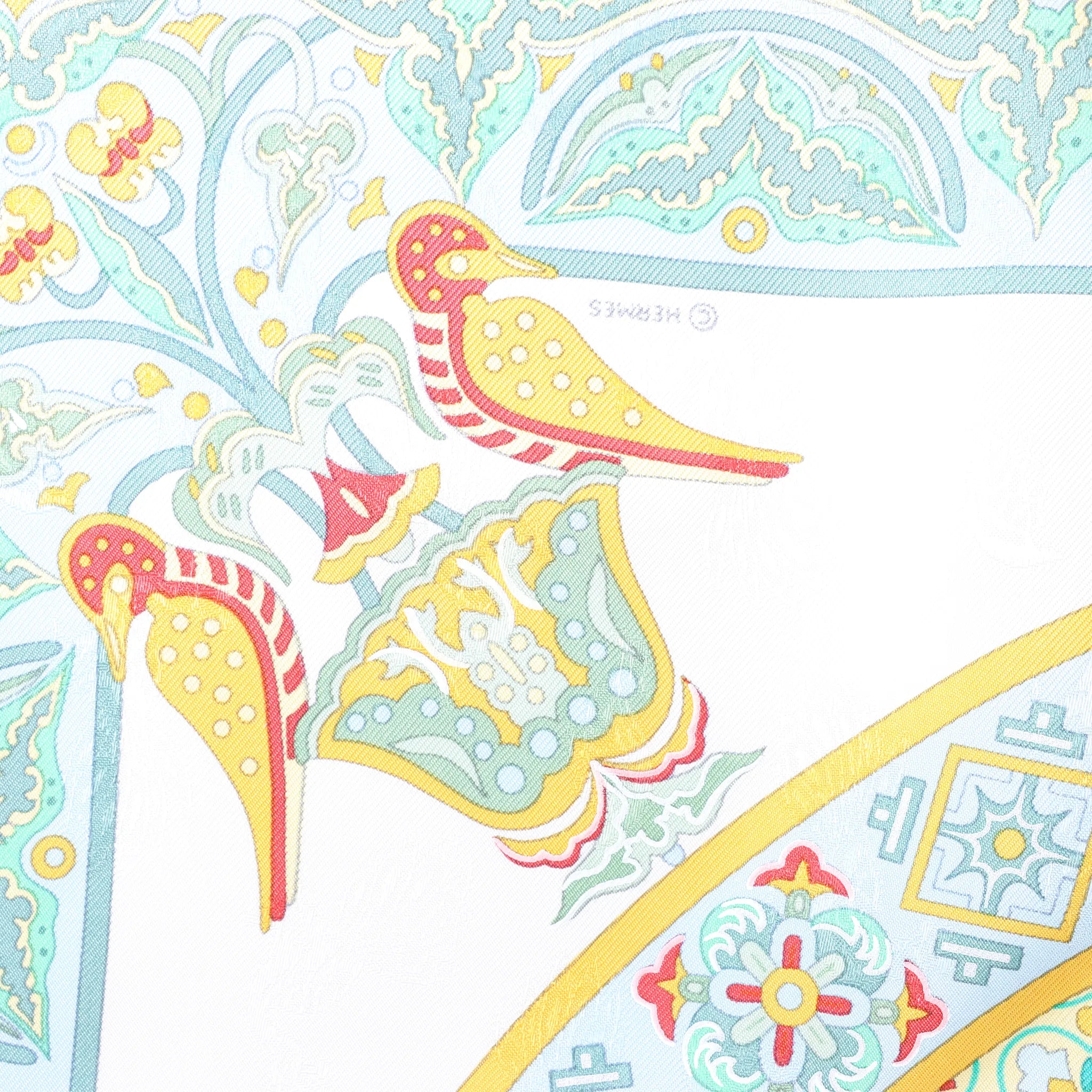 Hermès Carré 90 "CIELS BYZANTINS" Silk handkerchief in Yellow