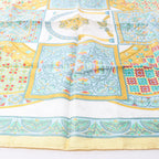 Hermès Carré 90 "CIELS BYZANTINS" Silk handkerchief in Yellow