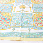 Hermès Carré 90 "CIELS BYZANTINS" Silk handkerchief in Yellow