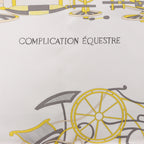 Hermès Carré 90 "COMPLICATION EQUESTR" Silk handkerchief in Gray x Yellow