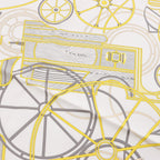 Hermès Carré 90 "COMPLICATION EQUESTR" Silk handkerchief in Gray x Yellow