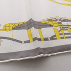 Hermès Carré 90 "COMPLICATION EQUESTR" Silk handkerchief in Gray x Yellow