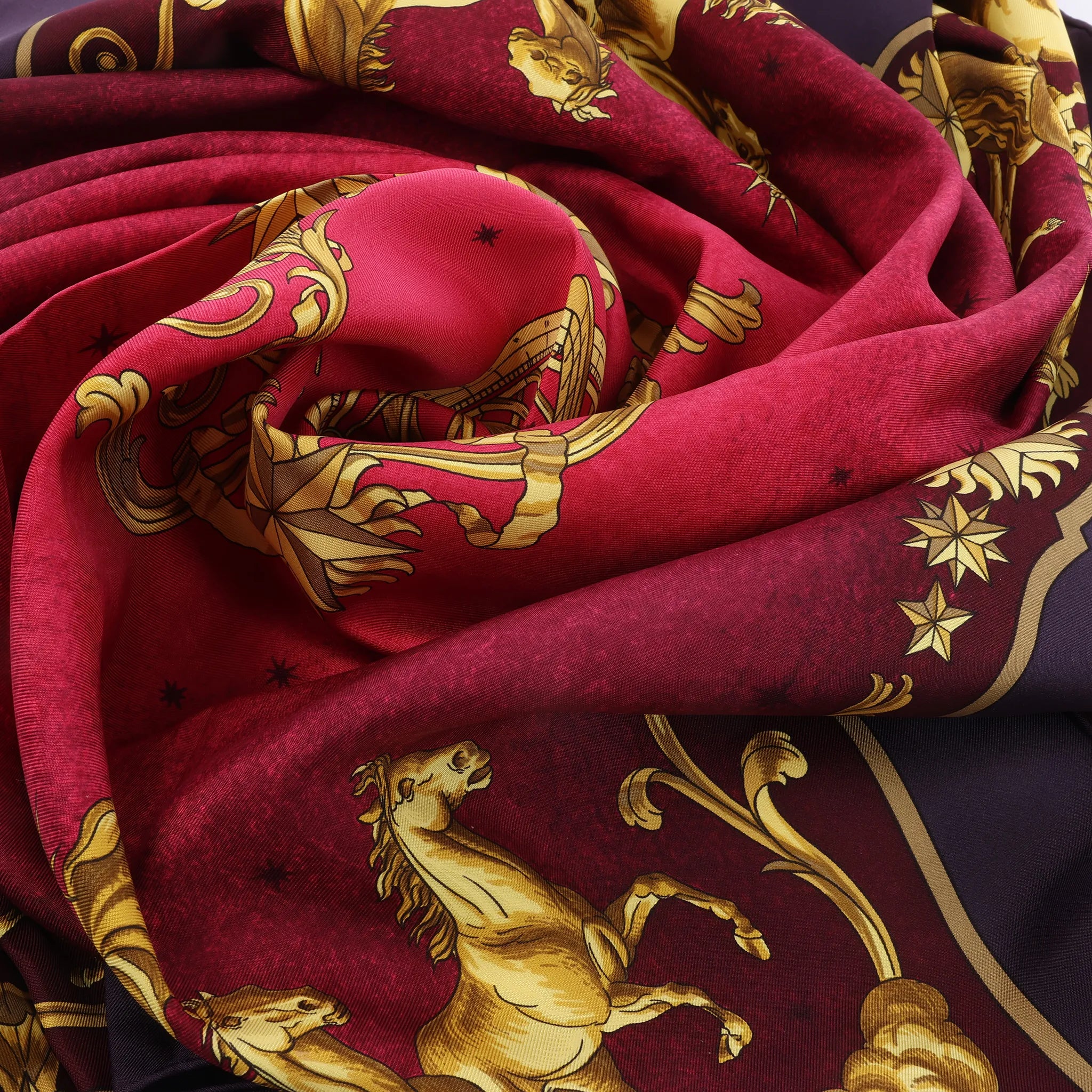 Hermès Carré 90 "COSMOS" Silk handkerchief in Purple