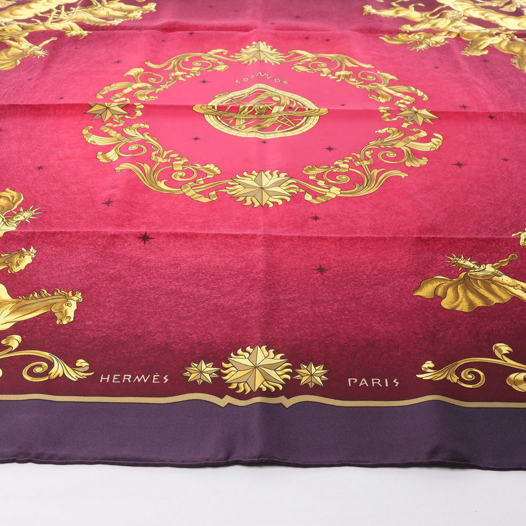 Hermès Carré 90 "COSMOS" Silk handkerchief in Purple