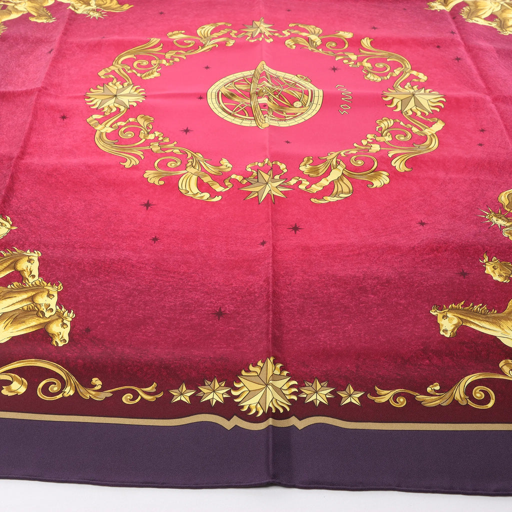 Hermès Carré 90 "COSMOS" Silk handkerchief in Purple