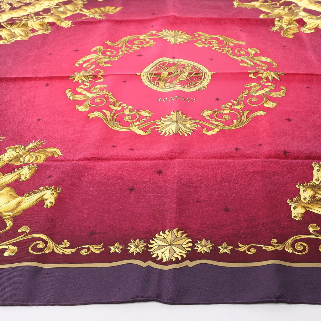 Hermès Carré 90 "COSMOS" Silk handkerchief in Purple