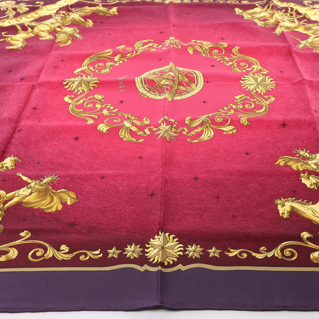 Hermès Carré 90 "COSMOS" Silk handkerchief in Purple
