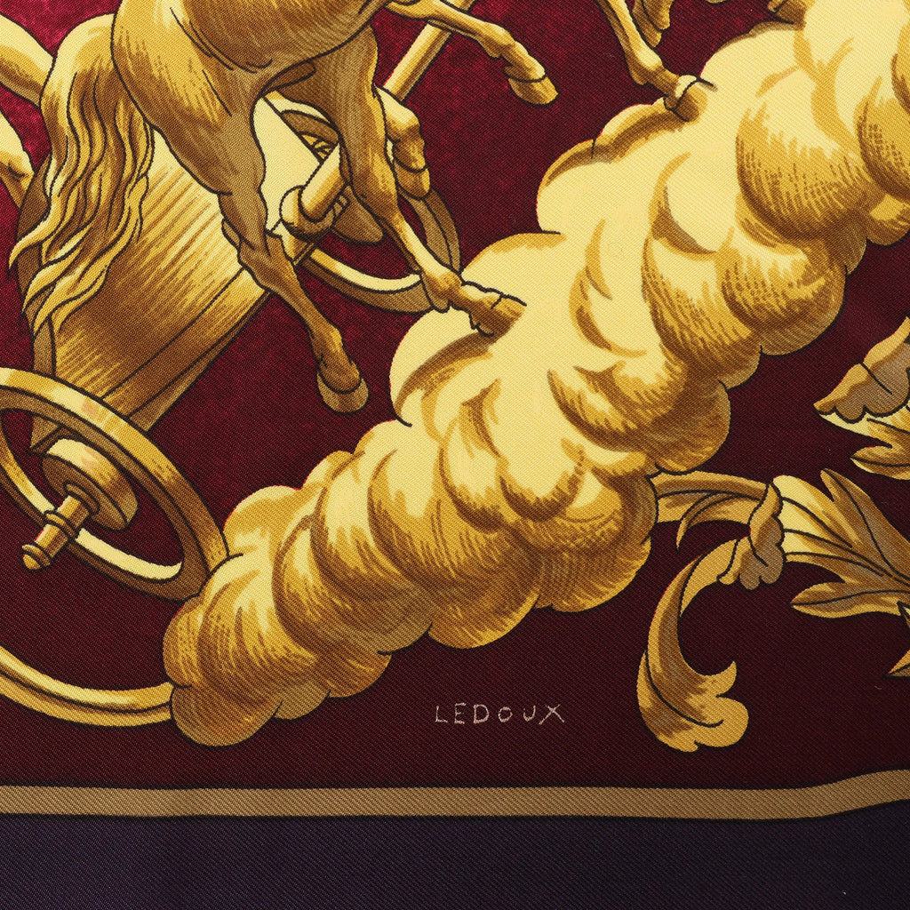 Hermès Carré 90 "COSMOS" Silk handkerchief in Purple