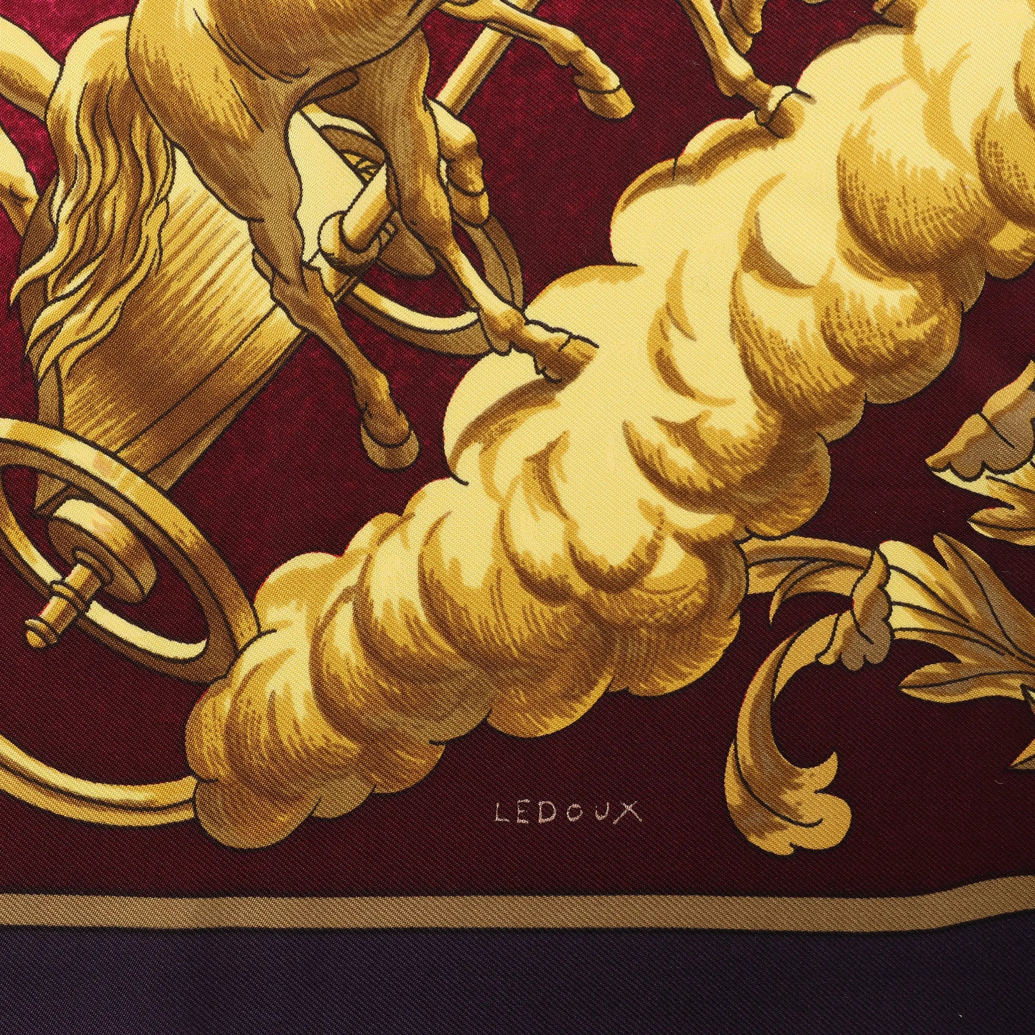Hermès Carré 90 "COSMOS" Silk handkerchief in Purple