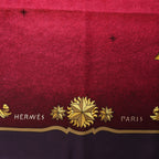 Hermès Carré 90 "COSMOS" Silk handkerchief in Purple