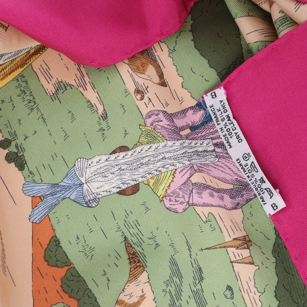 Hermès Carré 90 "Costume de Fete" Pañuelo 100% seda en violeta
