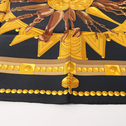 Hermès Carré 90 "CUILLERS D‘AFRIQUE" Silk handkerchief in Black