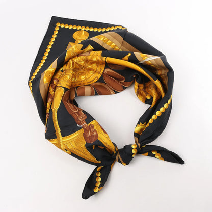 Hermès Carré 90 "CUILLERS D‘AFRIQUE" Silk handkerchief in Black
