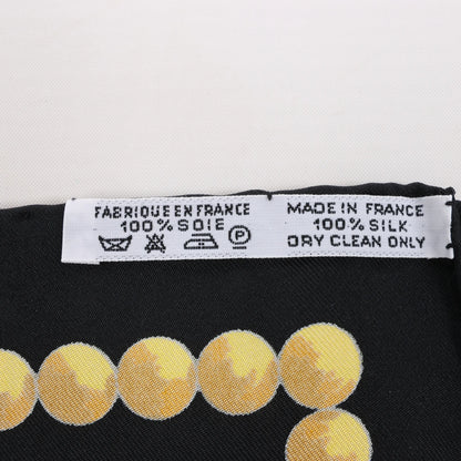 Hermès Carré 90 "CUILLERS D‘AFRIQUE" Silk handkerchief in Black