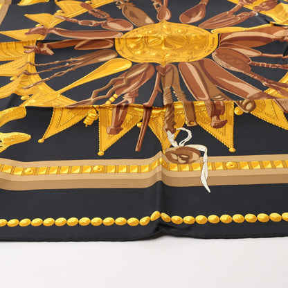 Hermès Carré 90 "CUILLERS D‘AFRIQUE" Silk handkerchief in Black