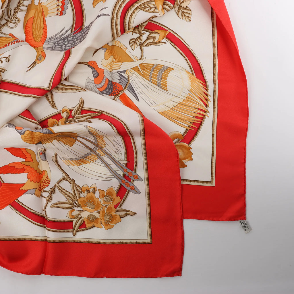 Hermès Carré 90 "Caraibes" Silk handkerchief in Red