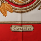 Hermès Carré 90 "Caraibes" Silk handkerchief in Red