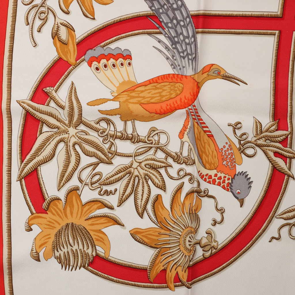 Hermès Carré 90 "Caraibes" Silk handkerchief in Red