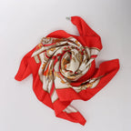Hermès Carré 90 "Caraibes" Silk handkerchief in Red