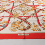 Hermès Carré 90 "Caraibes" Silk handkerchief in Red