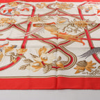 Hermès Carré 90 "Caraibes" Silk handkerchief in Red
