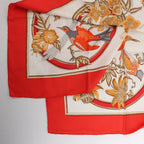 Hermès Carré 90 "Caraibes" Silk handkerchief in Red