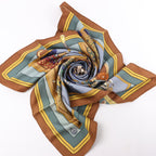 Hermès Carré 90 "Carriage and hat" 100% Silk Scarf in Brown