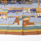 Hermès Carré 90 "Carriage and hat" 100% Silk Scarf in Brown