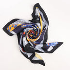 Hermès Carré 90 "Ceintures et Liens Belts and Strings" Silk handkerchief in Navy Blue