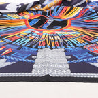 Hermès Carré 90 "Ceintures et Liens Belts and Strings" Silk handkerchief in Navy Blue