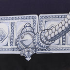 Hermès Carré 90 "Ceintures et Liens Belts and Strings" Silk handkerchief in Navy Blue
