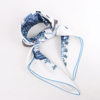 Hermès Carré 90 "Chemins de Corail" Silk handkerchief in Blue