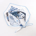 Hermès Carré 90 "Chemins de Corail" Silk handkerchief in Blue