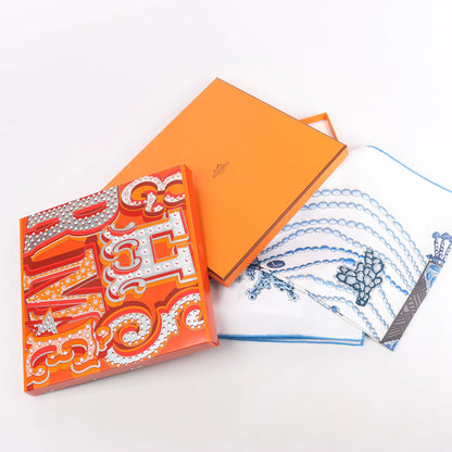 Hermès Carré 90 "Chemins de Corail" Silk handkerchief in Blue