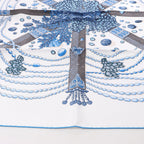 Hermès Carré 90 "Chemins de Corail" Silk handkerchief in Blue