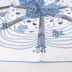 Hermès Carré 90 "Chemins de Corail" Silk handkerchief in Blue
