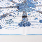 Hermès Carré 90 "Chemins de Corail" Silk handkerchief in Blue